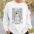 Justice Tarot Card Grim Reaper Halloween Horror Occult Goth Sweatshirt Gifts for Him