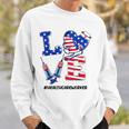 Love Healthcare Worker 4Th Of July American Flag Patriotic Sweatshirt Gifts for Him