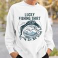 Lucky Fishing Shirt Do Not Wash Fisherman Dad Blue Sweatshirt Gifts for Him