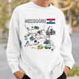 Map Of Missouri Landmarks Major Cities Roads Flag Sweatshirt Gifts for Him