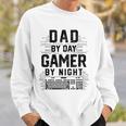Mens Dad By Day Gamer By Night Funny Fathers Day Gaming Gift Sweatshirt Gifts for Him