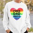 Mens Free Dad Hugs Rainbow Heart Flag Gay Lgbt Pride Month Sweatshirt Gifts for Him