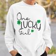 One Lucky Girl Funny St Patrick Day Sweatshirt Gifts for Him