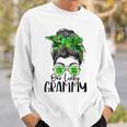 One Lucky Grammy Messy Bun Lucky Shamrock St Patricks Day Sweatshirt Gifts for Him