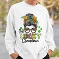 One Lucky Grandma Shamrock Plaid Leopard St Patricks Day Sweatshirt Gifts for Him