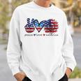 Peace Love America Flag Sunflower 4Th Of July Memorial Day Sweatshirt Gifts for Him