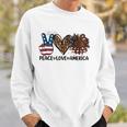 Peace Love America Sunflower Leopard Usa Flag 4Th Of July Sweatshirt Gifts for Him