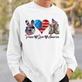 Peace Love America Vintage 4Th Of July Western America Flag Sweatshirt Gifts for Him