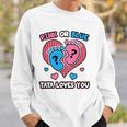 Pink Or Blue Tata Loves You Gender Reveal Announcement Sweatshirt Gifts for Him