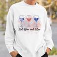 Red Wine Blue 4Th Of July Wine Red White Blue Wine Glasses Sweatshirt Gifts for Him