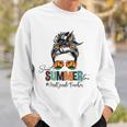 Sweet Summer Time 2Nd Grade Teacher Messy Bun Beach Vibes Sweatshirt Gifts for Him