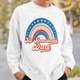 Us Flag Rainbow All American Dad 4Th Of July Mothers Day Sweatshirt Gifts for Him