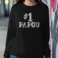 1 Papou Number One Sports Fathers Day Gift Sweatshirt Gifts for Her
