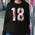 18 Baseball Mom Baseball Player Number 18 Sport Lover Sweatshirt Gifts for Her