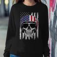 4Th Of July American Flag Skull MotorcycleMen Dad Sweatshirt Gifts for Her