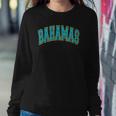 Bahamas Varsity Style Teal Text With Yellow Outline Sweatshirt Gifts for Her
