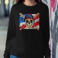 Baseball Skull 4Th Of July American Player Usa Flag Sweatshirt Gifts for Her