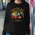 Best Cat Dad Ever Paw Fist Bump Fit Vintage Retro Gift Daddy Sweatshirt Gifts for Her