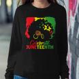 Black Women Messy Bun Juneteenth Celebrate Indepedence Day Sweatshirt Gifts for Her