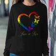 Butterfly Heart Rainbow Love Is Love Lgbt Gay Lesbian Pride Sweatshirt Gifts for Her