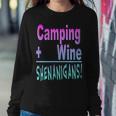 Camping Drink Wine Shenanigans Funny Camp Humor Drinking Sweatshirt Gifts for Her