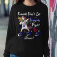 Friends Dont Let Friends Fight Chronic Fatigue Syndrome Cfs Alone Unicorn Blue Ribbon Chronic Fatigue Syndrome Support Cfs Awareness V2 Sweatshirt Gifts for Her