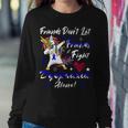 Friends Dont Let Friends Fight Dyspraxia Alone Blue Ribbon Unicorn Dyspraxia Dyspraxia Awareness Sweatshirt Gifts for Her