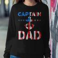 Funny Captain Dad Boat Owner American Flag 4Th Of July Sweatshirt Gifts for Her