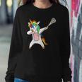 Funny Lacrosse Unicorn Dabbing Gift Sweatshirt Gifts for Her