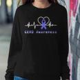 Gerd Awareness Heartbeat Periwinkle Blue Ribbon Gastroesophageal Reflux Disease Gerd Awareness Sweatshirt Gifts for Her