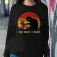 I Do What I Want Funny Black Cat Gifts For Women Men Vintage Sweatshirt Gifts for Her