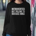 Introverted But Willing To Discuss Dogs Introvert Raglan Baseball Tee Sweatshirt Gifts for Her