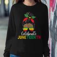 Juneteenth Outfit Women Messy Bun Eye Glasses Sweatshirt Gifts for Her