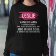 Leslie Name Gift Leslie Hated By Many Loved By Plenty Heart On Her Sleeve Sweatshirt Gifts for Her