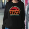 March 1971 50 Years Old Retro Vintage 50Th Birthday Sweatshirt Gifts for Her