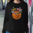 Maryland Crab State Pride Flag Gift - Basketball & Blue Crab Sweatshirt Gifts for Her