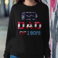 Mens Funny Fathers Day Dad Of 2 Boys American Flag 4Th Of July Sweatshirt Gifts for Her