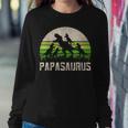 Mens Funny Grandpa Papasaurus Dinosaur 4 Kids Fathers Day Sweatshirt Gifts for Her