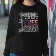 Mens Home Of The Free Because Of The Brave Proud Veteran Soldier Sweatshirt Gifts for Her