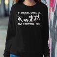 Mens If Zombies Chase Us Im Tripping You Funny Graphic Novelty HalloweenShirt 173 Trendi Sweatshirt Gifts for Her