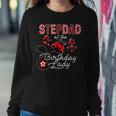 Mens Stepdad Of The Birthday Lady Ladybug Birthday Hearts Sweatshirt Gifts for Her