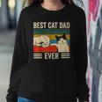 Mens Vintage Best Cat Dad Ever Bump Fit Classic Sweatshirt Gifts for Her