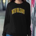 New Orleans Louisiana Varsity Style Amber Text Sweatshirt Gifts for Her