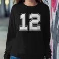 Number 12 Baseball Football Soccer Fathers Day Gift Sweatshirt Gifts for Her