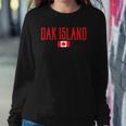 Oak Island Canada Flag Vintage Red Text Sweatshirt Gifts for Her