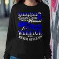 Paralysis Doesnt Come With A Manual It Comes With A Warrior Who Never Gives Up Blue Ribbon Paralysis Paralysis Awareness Sweatshirt Gifts for Her