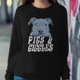 Pitbull Pibble Mom Dad Pits And Giggles Gift Sweatshirt Gifts for Her
