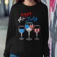 Red Wine Blue 4Th Of July Wine Red White Blue Wine Glasses V4 Sweatshirt Gifts for Her