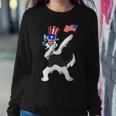Siberian Husky Dabbing Dog Dad 4Th Of July Sweatshirt Gifts for Her