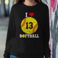 Softball Number 13 Softball Lover Gift Vintage Retro Sweatshirt Gifts for Her